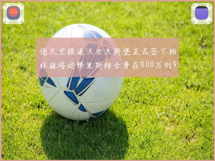 德天空报道沃尔夫斯堡正式签下柏林赫塔边锋里斯转会费在800万到900万欧之间